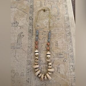 Anthropologie Beaded Necklace with Natural Tones